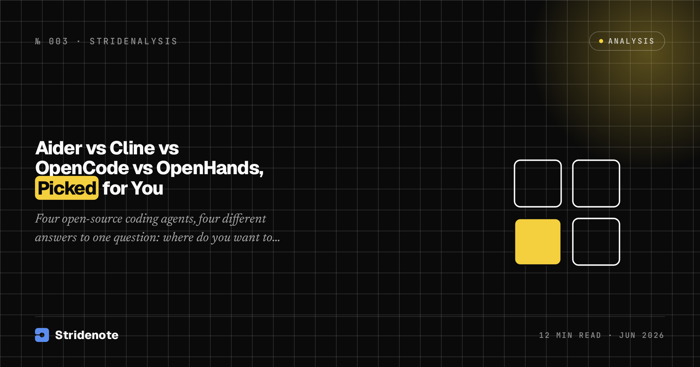 Aider vs Cline vs OpenCode vs OpenHands, Picked for You