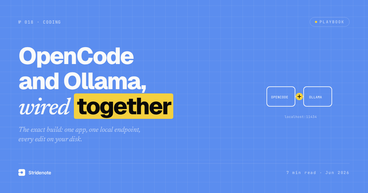 Local AI coding agent setup with OpenCode and Ollama