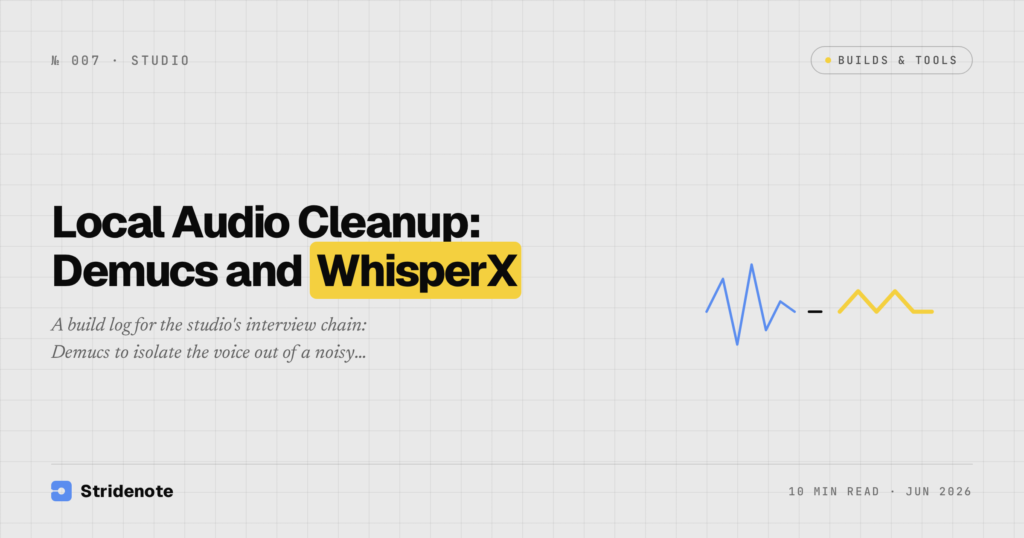 Demucs and WhisperX: A Local Audio Cleanup Pipeline