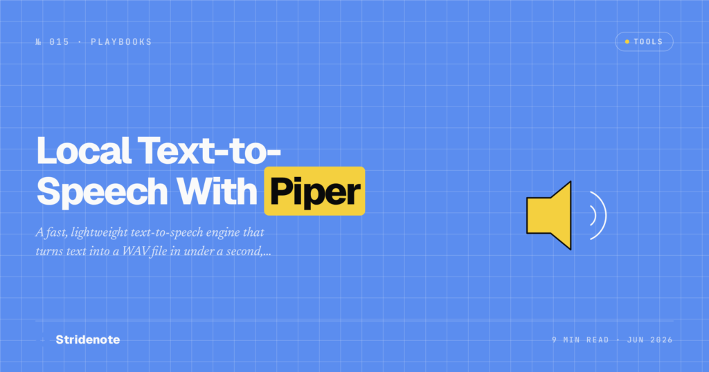 Piper TTS Setup: Local Text-to-Speech on Any CPU