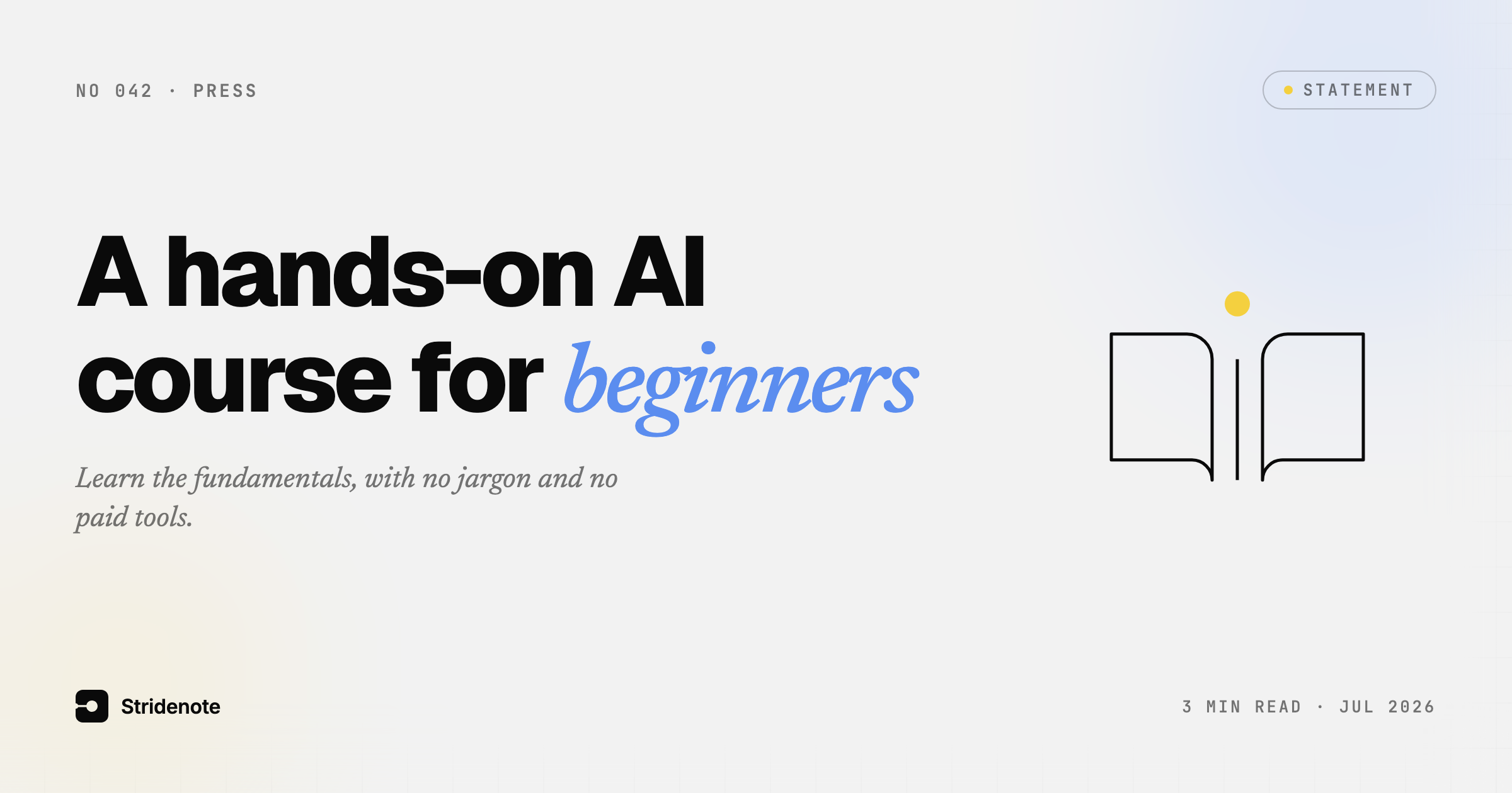 AI for beginners: a new hands-on course from StrideNote