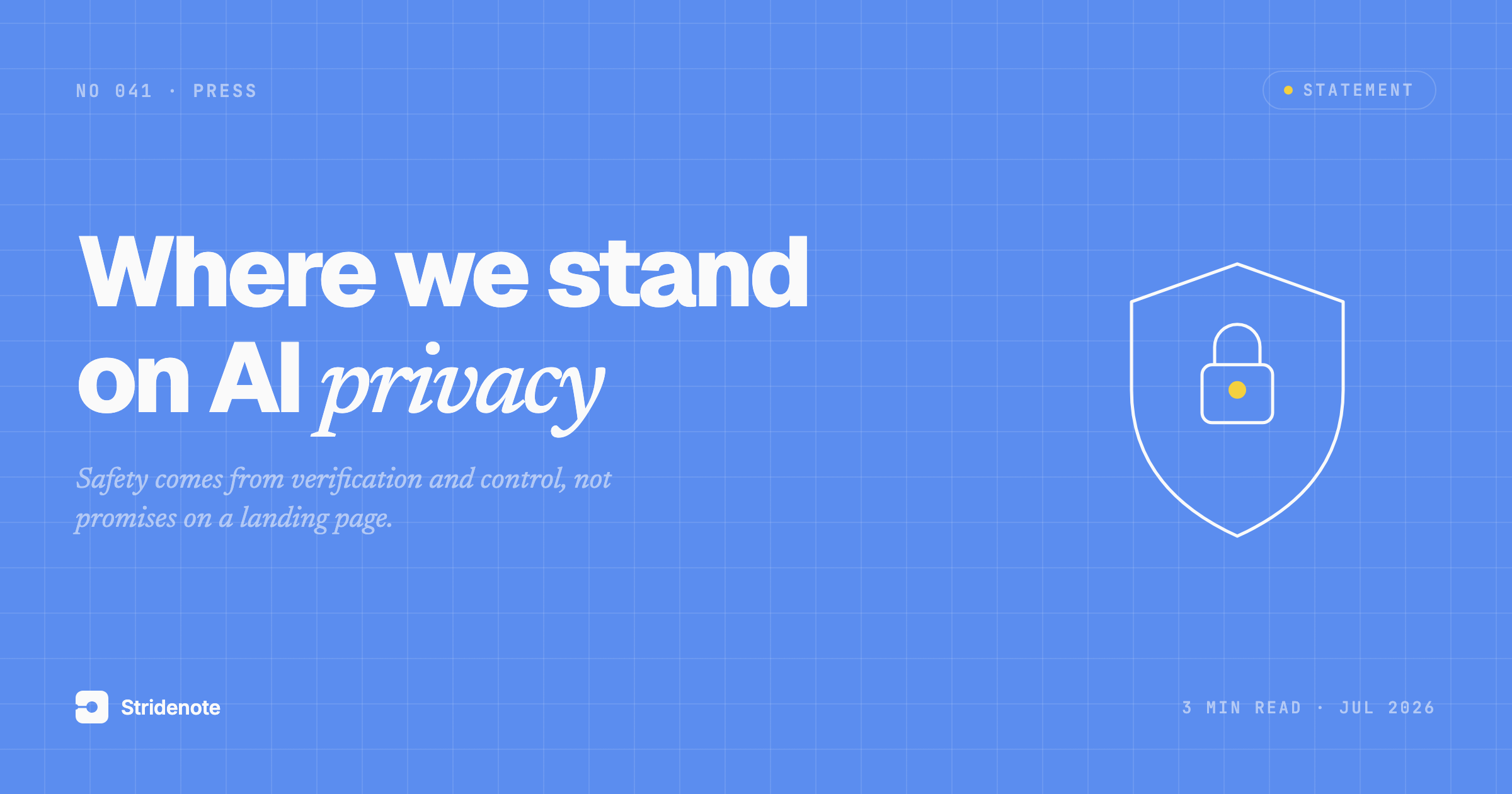 AI privacy and data control: where StrideNote stands