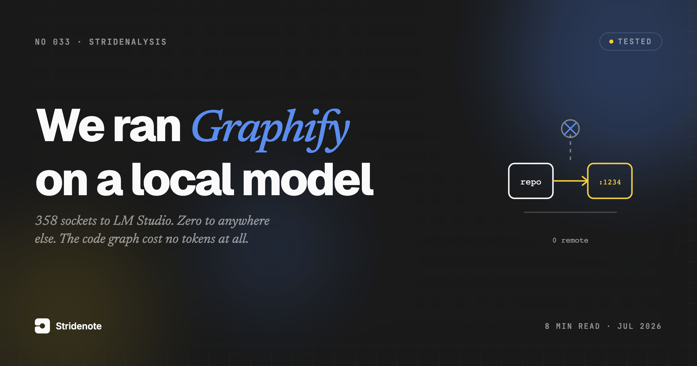 Graphify on a local model: we ran it and watched the network