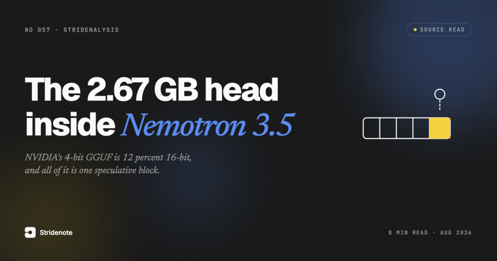 Nemotron 3.5 Lightning’s 4-bit GGUF is 12 percent 16-bit, and the weight is a head most people never switch on