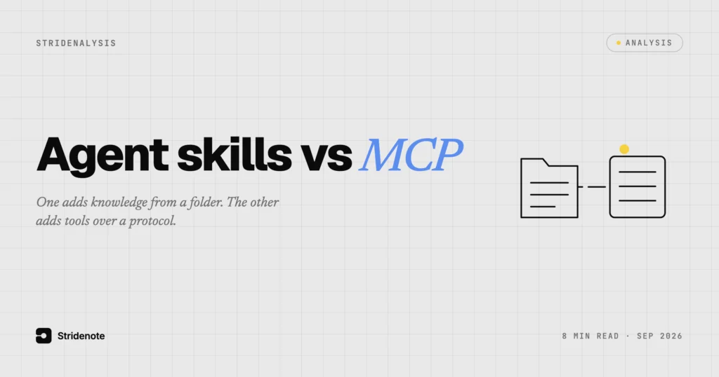 Agent skills vs MCP: what each one adds to a coding agent, from the specs and our setup