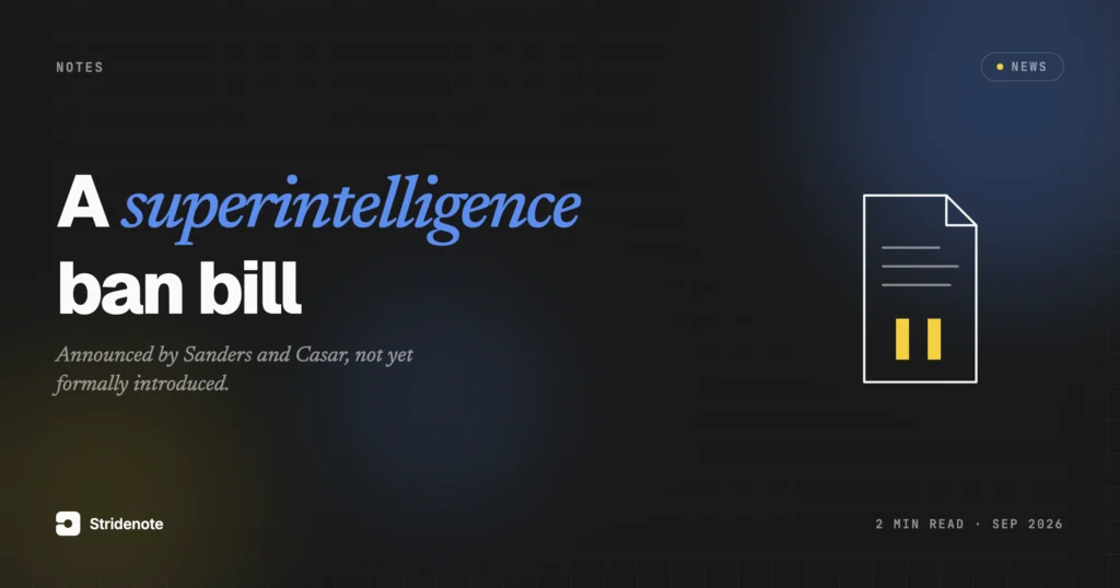 Sanders and Casar announce the Ban Artificial Superintelligence Act