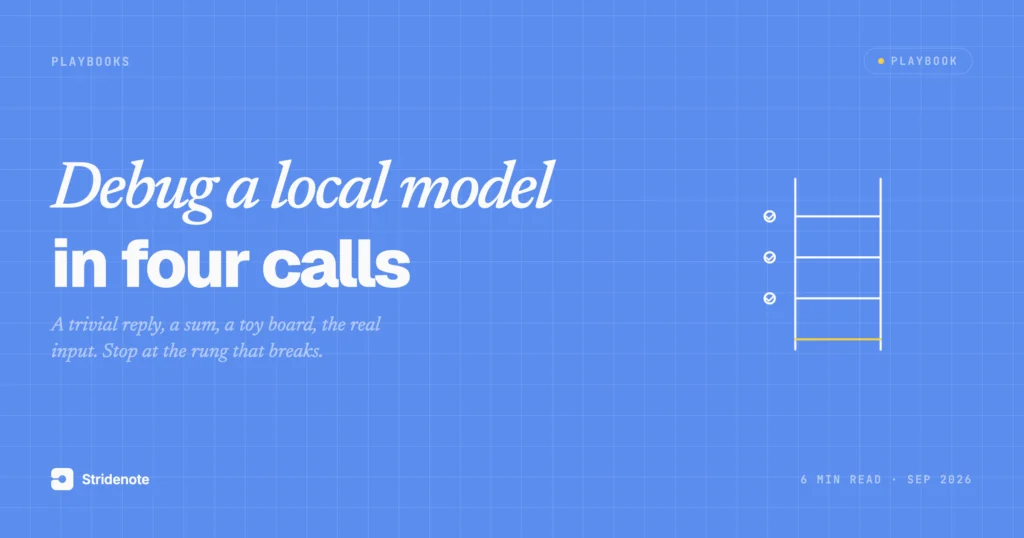 Debug a local model with a four call control ladder