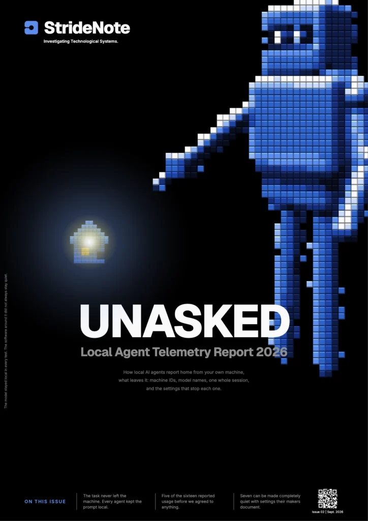Cover of Local Agent Telemetry Report 2026: what sixteen coding agents send, and how to stop it