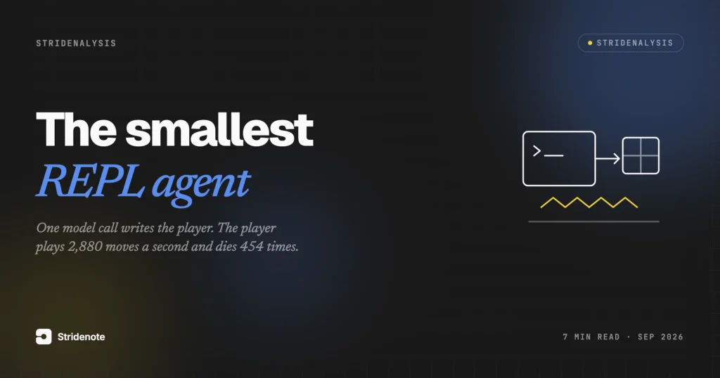 A REPL agent in its smallest form: one model call writes the player