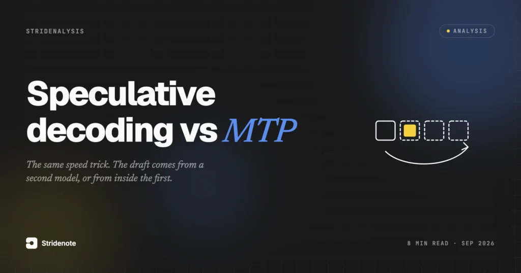 Speculative decoding vs MTP: the same speed trick, with the draft in a different place